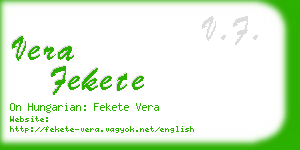 vera fekete business card